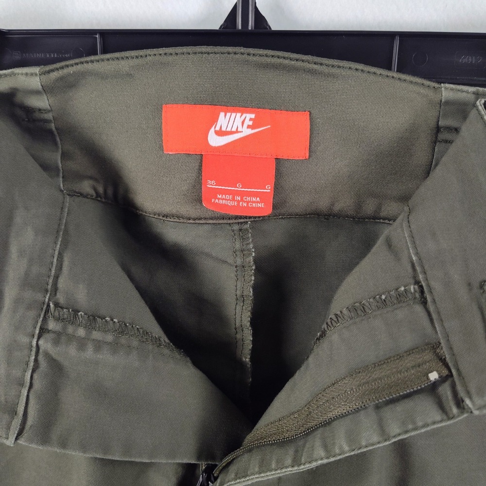 Nike Sportswear Bonded Woven Pants Olive Green Ankle Zip 727344-325 Men 36 - Picture 11 of 16